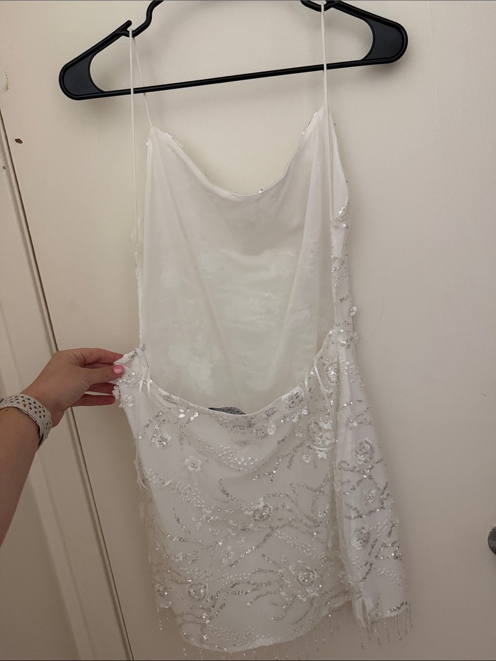 Embellished White Slip Dress - AKIRA - Picture 2 of 6
